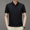 Ice Silk Polo-Collar Tee — Men's Cool-Touch Jacquard Summer Shirt