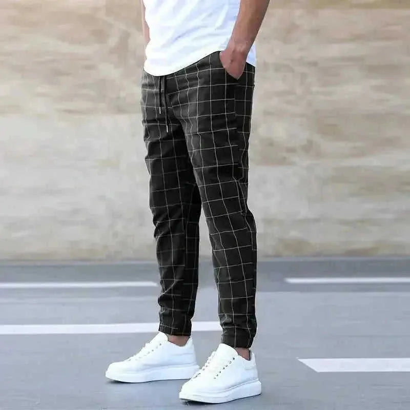 stretchable cotton blend fabric | adjustable drawstring waistband | relaxed fit trousers | energy saving