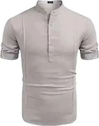 linen blend fabric | relaxed fit shirt | beach vacation wear | energy saving
