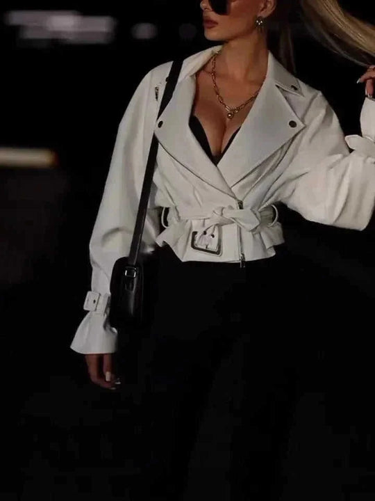 genuine leather jacket | cropped biker jacket | womens leather jacket | energy saving