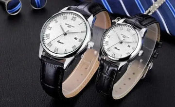 Sanda Korean Fashion Watch – Genuine Leather Strap Quartz Unisex, 4 Colors × 2 Sizes