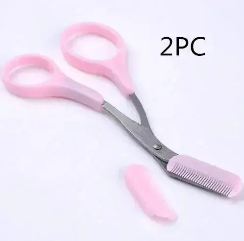 stainless-steel eyebrow scissors | professional eyebrow grooming kit | eyebrow shaping scissors with comb | energy saving