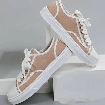 Women's Solid Color Flat Platform Sneakers 