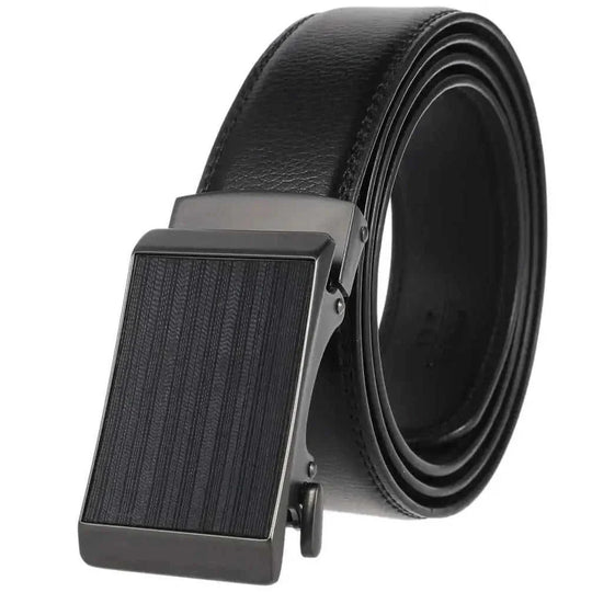 Cowhide Alloy Belt Automatic Buckle Business Casual Belt Men's Pant Belt Browngun Buckle A - size and dimension reference