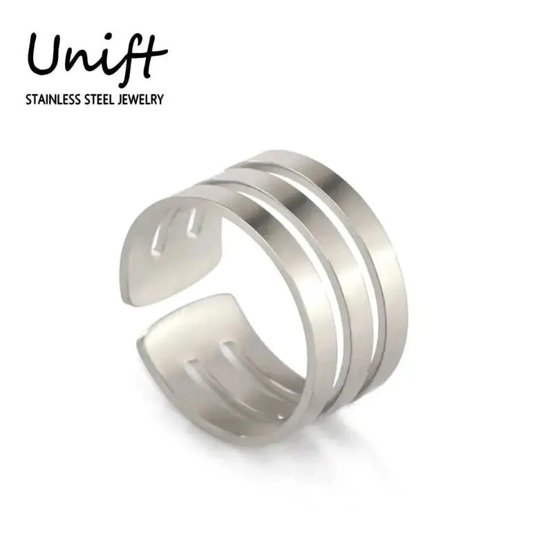 stainless steel adjustable ring | unisex geometric ring | titanium steel minimalist ring | energy saving