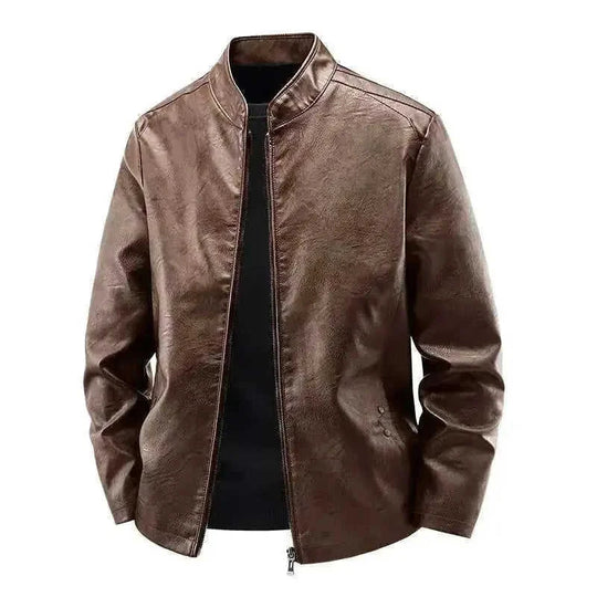genuine leather motorcycle jacket | heavy-duty biker coat | abrasion-resistant riding gear | ultrasonic cleaning
