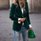 Women's Velvet Blazer Slim Fit Single Breasted Suit Jacket Meifu Market