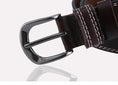 genuine leather belt | adjustable pin buckle | 38mm wide belt | energy saving