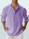 Men's Long Staple Cotton Long Sleeve Stand Collar Shirt - Meifu Market