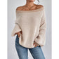 Women's Off-neck Shoulder-baring Sweater Contrast Color Meifu Market