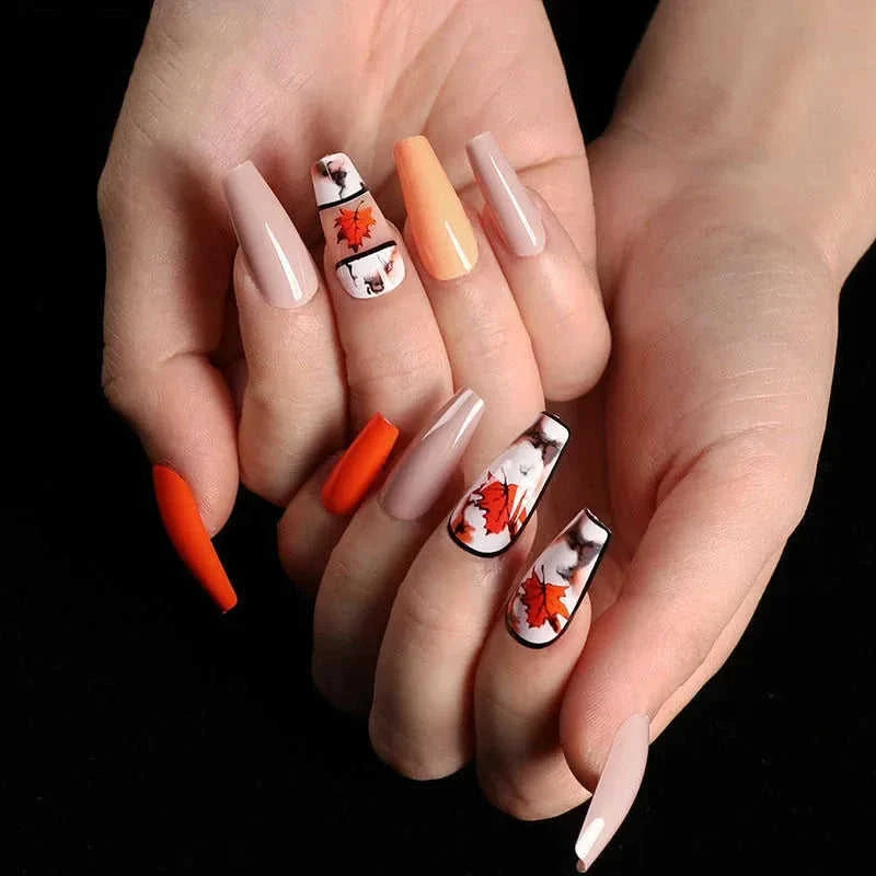 press-on nails for women | coffin shaped acrylic nails | long stiletto fake nails | energy saving