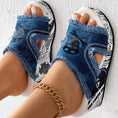 Newspaper Skull Original Hem Platform Wedge Slides - Anklet Not Included Meifu Market