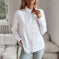 Striped Long Sleeve Shirt Fashion Ruffle Design Button Up Tops Casual Office Blouse Elegant Commuting Women's Clothing Meifu Market