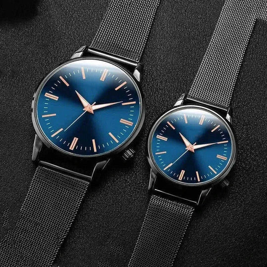 water-resistant stainless steel | sapphire crystal glass | luxury couple gift set | ultrasonic cleaning