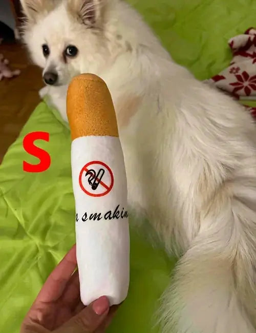 no smoking pet plush toy | cigarette shape dog toy | relaxing plush toy for pets | energy saving
