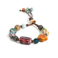 handmade ceramic beaded bracelet | adjustable woven jewelry | boho ethnic style bracelet | energy saving