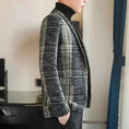 slim-fit plaid blazer | wool blend mens blazer | modern fit blazer jacket | energy saving