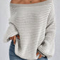 Women's Off-neck Shoulder-baring Sweater Contrast Color Meifu Market