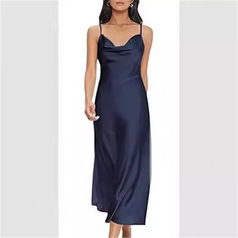 Strap Satin Without Back Pajamas Dress Women Meifu Market
