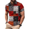 Mens Casual Printed Striped Polo Shirt 2XL - reverse side showing construction