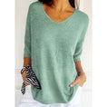 Solid Long Sleeve Sweater Slimming V-neckline Knitwear Women's Bottoming Shirt Meifu Market