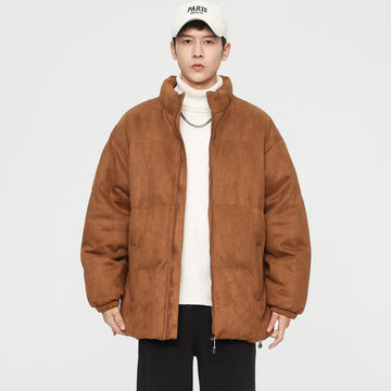 Stand Collar Deerskin Velvet Loose Windproof Warm Quilted Jacket High Quality Trendy Wild Protection Meifu Market