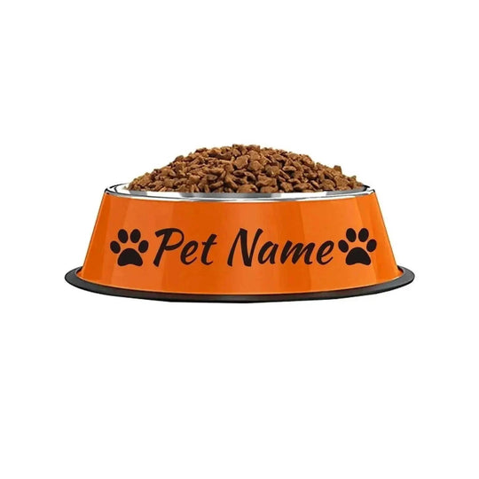 Customizable Stainless Steel Dog Bowl, Non-Slip Pet Food and Water Bowl with Personalized Name for Dogs Red-crown - color ...