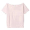 loose oblique shoulder top | short sleeve womens blouse | breathable cotton fabric | energy saving