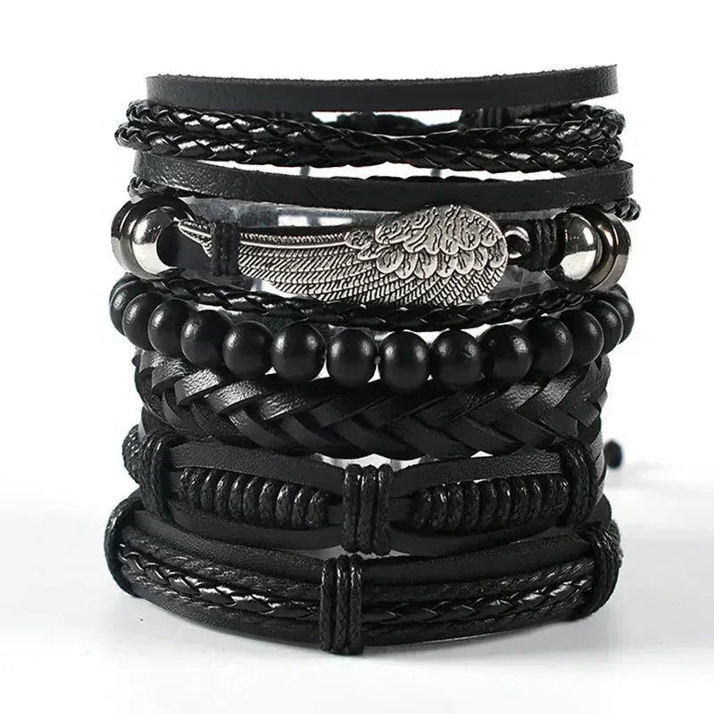 genuine leather bracelet | adjustable woven bracelet | multi-layer charm bracelet | ultrasonic cleaning