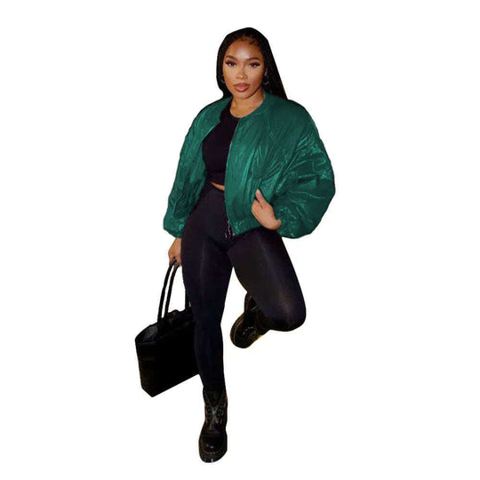 Women's Vintage Bomber Jacket - Casual Baseball Jacket with Zipper | Street Style Outerwear Meifu Market