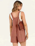 adjustable strap overalls | loose fit short jumpsuit | cotton blend romper | ultrasonic cleaning