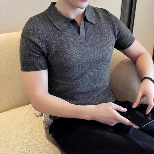 lightweight cotton polo shirt | breathable summer knitwear | office casual wear | ultrasonic cleaning
