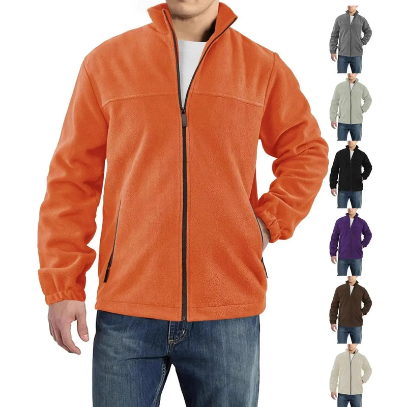 windproof polar fleece jacket | thermal insulated mens coat | outdoor hiking fleece | energy saving