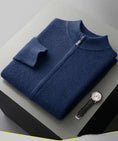 pure wool cardigan | double-strand knit sweater | stand collar cashmere | ultrasonic cleaning