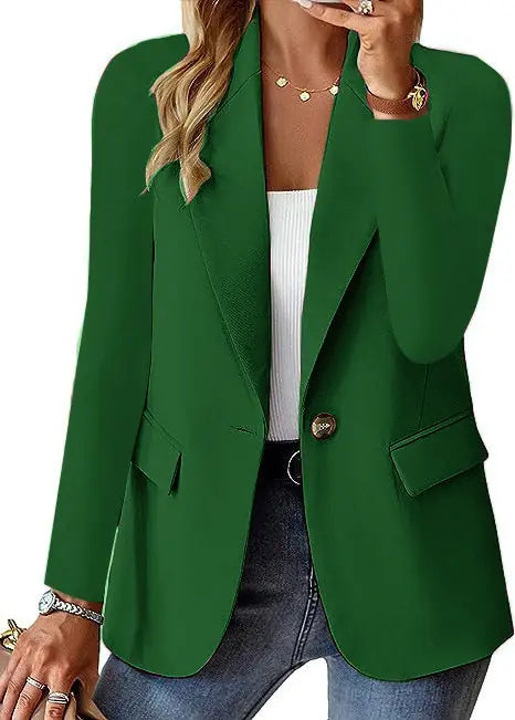 Fashion Casual Women Blazer Long-sleeved Solid Color Casual Cardigan Small Suit Jacket For Women Elegant Office Lady Outerwear Meifu Market