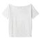 loose oblique shoulder top | short sleeve womens blouse | breathable cotton fabric | ultrasonic cleaning