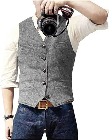 Fashion Casual Herringbone Men's Vest Meifu Market