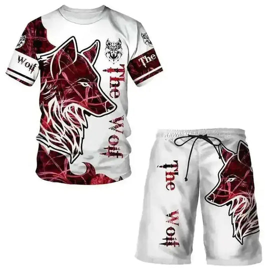 3D Printed Men's T-shirt Sports Suit - view 10 (material: polyester | pattern: solid, check | style: casual, retro |...