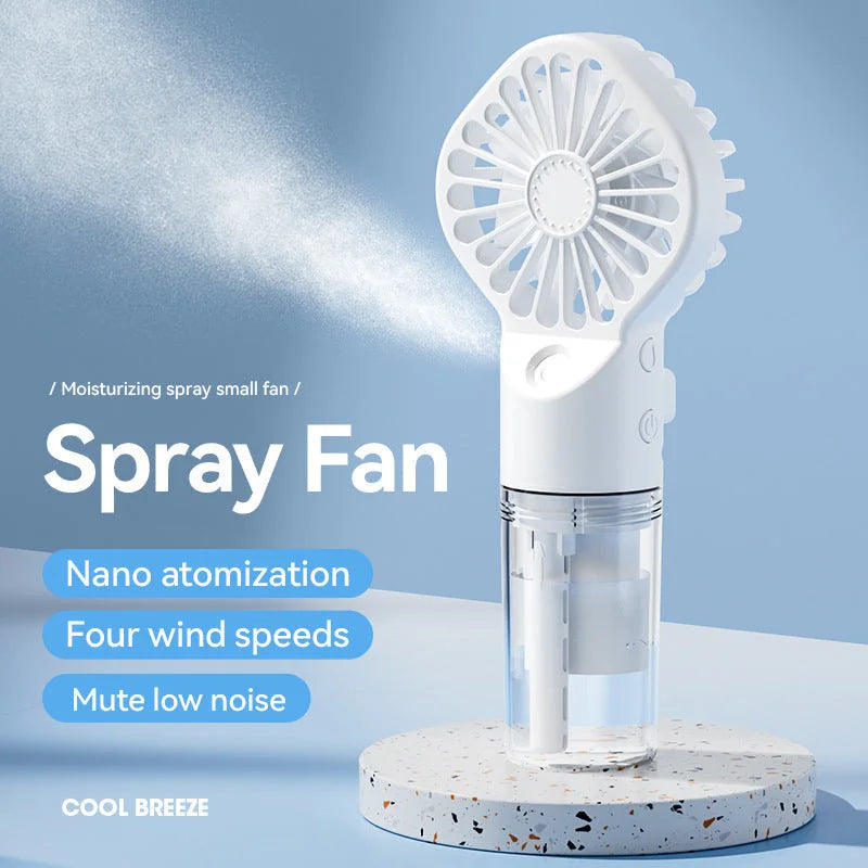 portable handheld spray fan | 4-speed mist fan | usb charging mini fan | energy saving