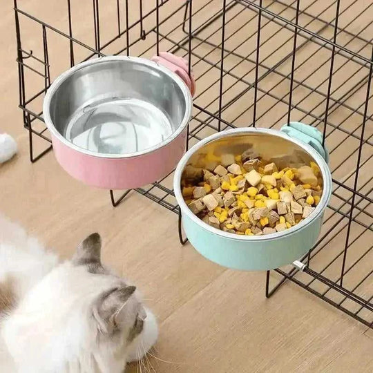 Premium Adjustable Stainless Steel Pet Bowl - Hanging Feeder for Growing Dogs - Durable, Space-Saving, Non-Slip Design for...