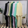 solid color abaya set | lightweight cotton robe | long sleeve maxi dress | ultrasonic cleaning