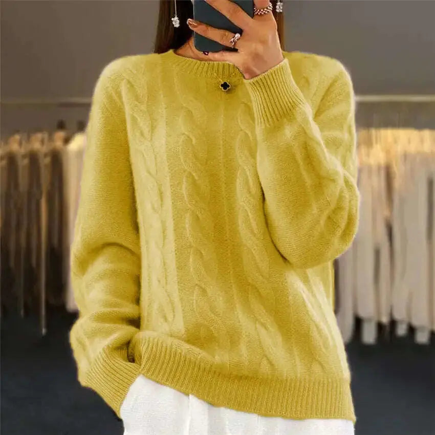 Fashion Retro Cable-knit Pullover Sweater Women Meifu Market