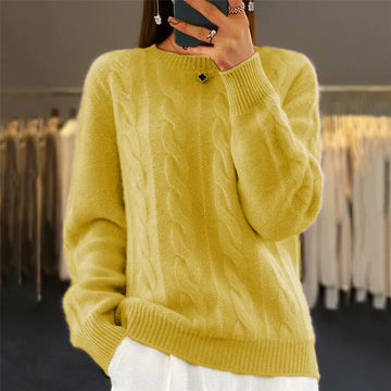 Fashion Retro Cable-knit Pullover Sweater Women Meifu Market