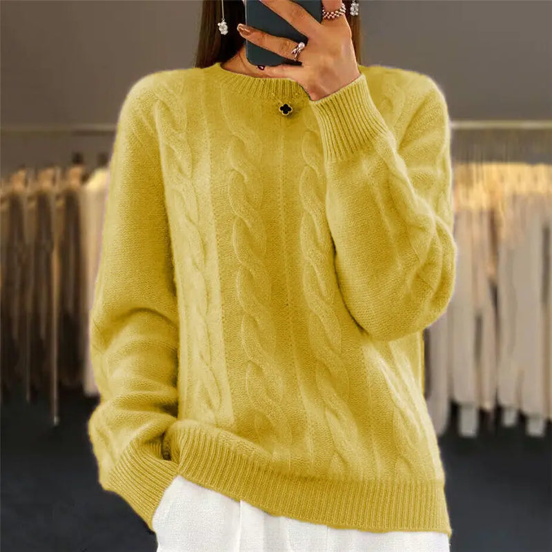 Fashion Retro Cable-knit Pullover Sweater Women Meifu Market