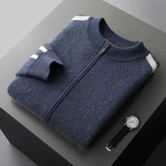 pure wool cardigan | half turtleneck sweater | four flat air layer | energy saving