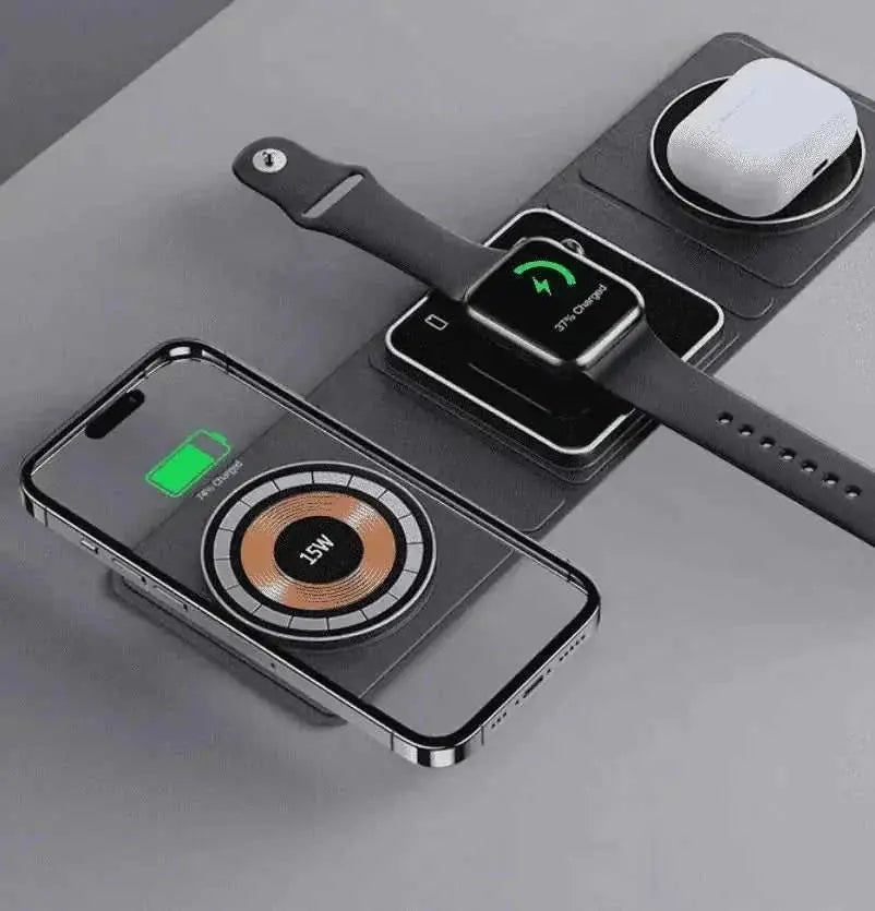 15w fast wireless charging | aluminum alloy construction | multifunctional charging station | energy saving