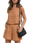 square neck top and shorts set | polyester spandex lounge set | summer casual two piece outfit | ultrasonic cleaning