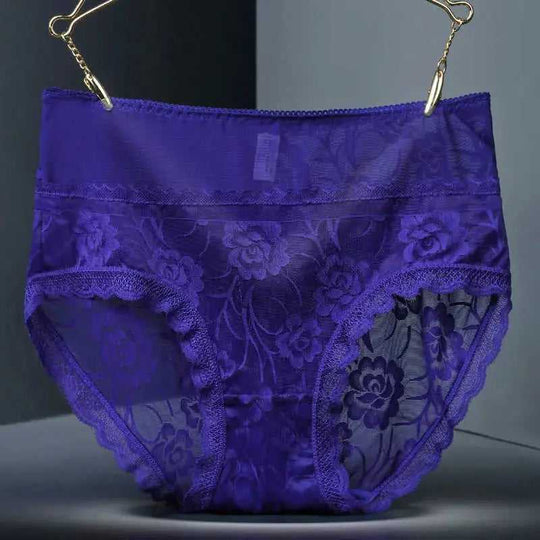 High Waist Hollow-out Lace Sexy Ladies Panties Breathable Traceless Sheath Cotton Stall Meifu Market