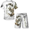 3D Printed Men's T-shirt Sports Suit - side view (material: polyester | pattern: solid, check | style: casual, retro |...