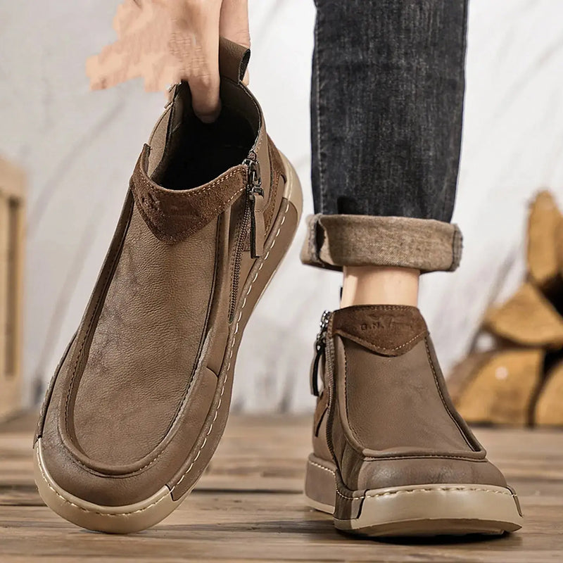 Autumn Side Zipper Vgenuine Leather Non-slip Work Shoes Meifu Market